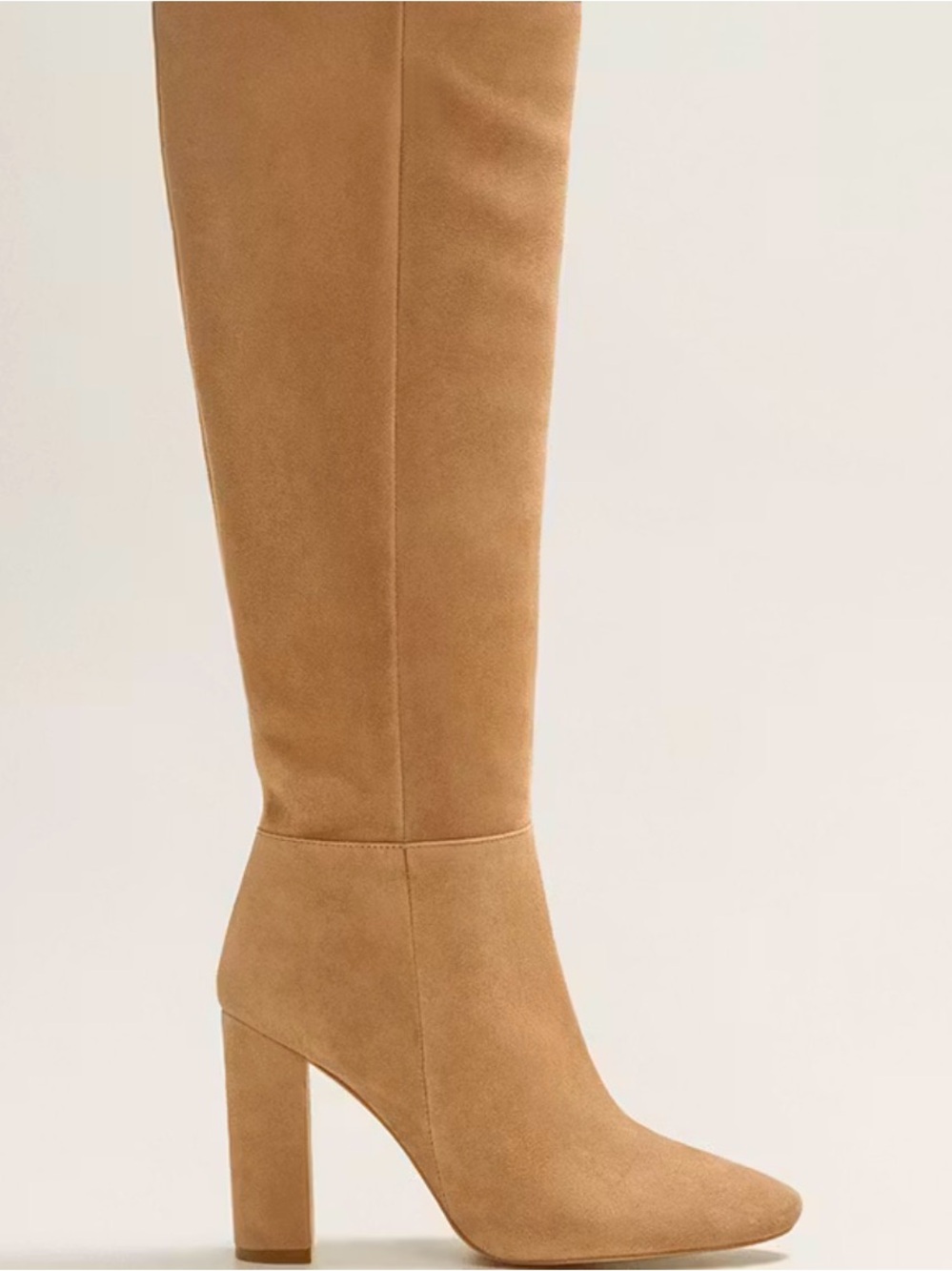 Steve Madden Tall Suede Heeled Knee Boot in Camel/Tan